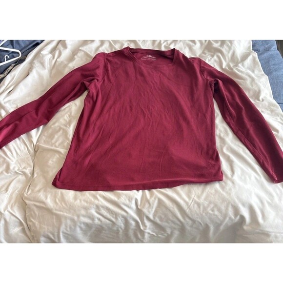 Women’s Long Sleeve T Shirt Eddie Bauer Size Tall XXL IN Red-Wine Color - Picture 2 of 9
